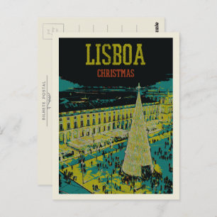Praça do Comercio in Lisbon during Christmas Postcard