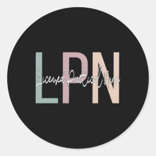 Practical Nurse Boho Lpn Nurse Classic Round Sticker
