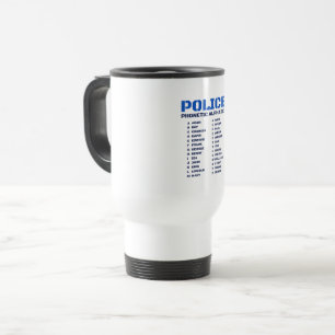 Practical Police Phonetic A to Z Alphabet Travel Mug