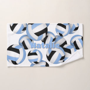 practical sports gifts lt blue black volleyballs hand towel