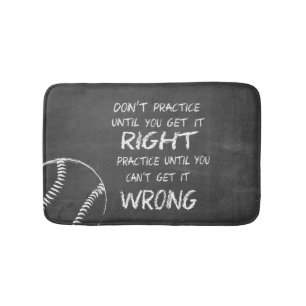 Practice Baseball Motivational Bath Mat