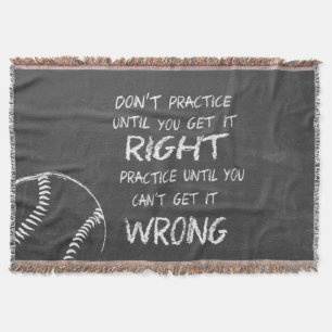 Practice Baseball Motivational Throw Blanket