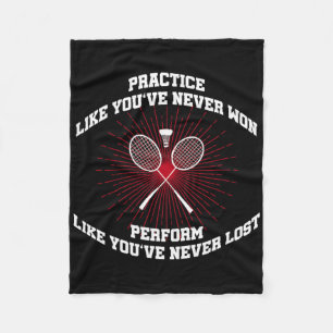 Practice Like Youve Never Won Badminton Retro Vint Fleece Blanket