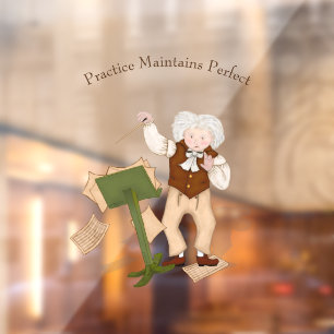 "Practice Maintains Perfect" Beethoven Conducting Window Cling