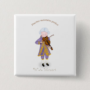 Practice Maintains Perfect (Violin) 15 Cm Square Badge