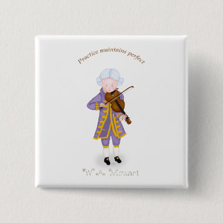 Practice Maintains Perfect (Violin) 15 Cm Square Badge