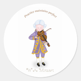 Practice Maintains Perfect (Violin) Classic Round Sticker