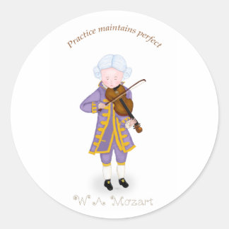 Practice Maintains Perfect (Violin) Classic Round Sticker