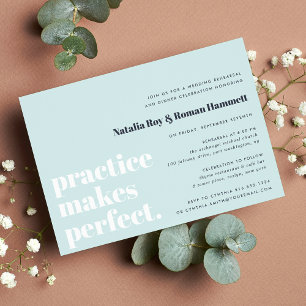 Practice Makes Perfect   Modern Rehearsal Dinner Invitation