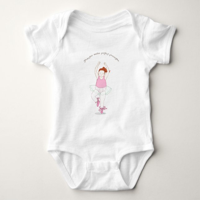 Practice Makes Perfect Pirouettes Baby Bodysuit (Front)
