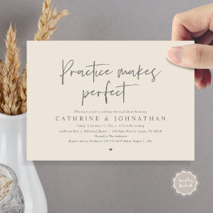 Practice makes perfect, Wedding Rehearsal Dinner Invitation