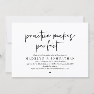 Practice makes perfect, Wedding Rehearsal Dinner Invitation