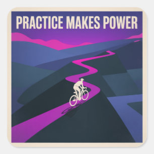 Practice Makes Power Square Sticker