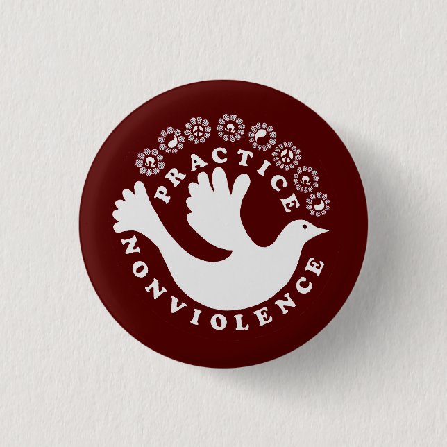 Practice Nonviolence 3 Cm Round Badge (Front)