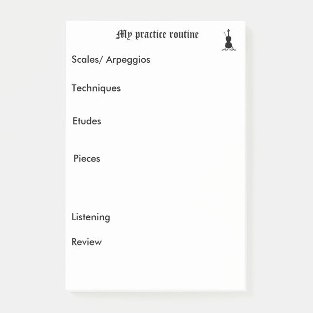 Practice reminder post-it notes (Front)