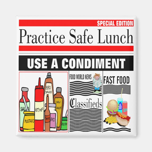 Practice Safe Lunch Magnet (Front)