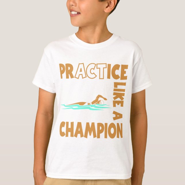 Practice Swim, gold T-Shirt (Front)