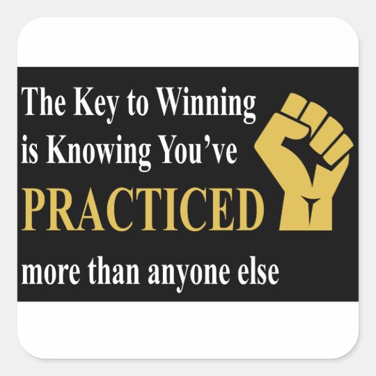 Practice to Win Square Sticker