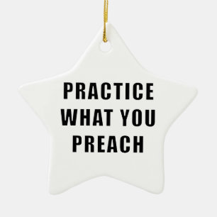 Practice What You Preach Ceramic Tree Decoration