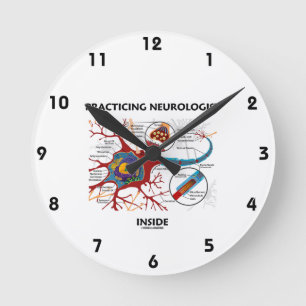 Practicing Neurologist Inside (Neuron Synapse) Round Clock