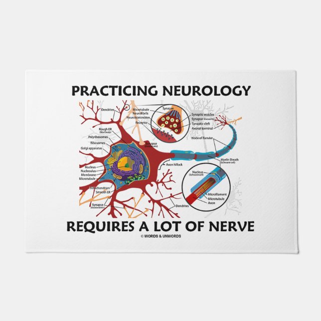 Practicing Neurology Requires A Lot Of Nerve Doormat (Front)