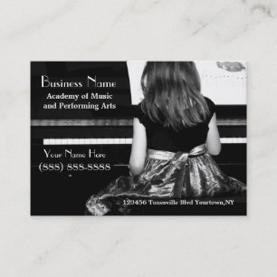 Practicing the Piano in Pretty Dress Business Card