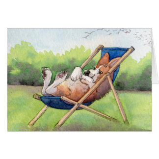 Practising for Summer - Corgi in a Deckchair