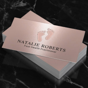 Practitioner Modern Rose Gold Foot Care Business Card