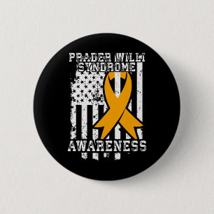 Prader Willi Syndrome Awareness - American Flag 6 Cm Round Badge