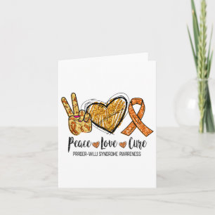 Prader-willi Syndrome Awareness Peace Love Cure Ri Card