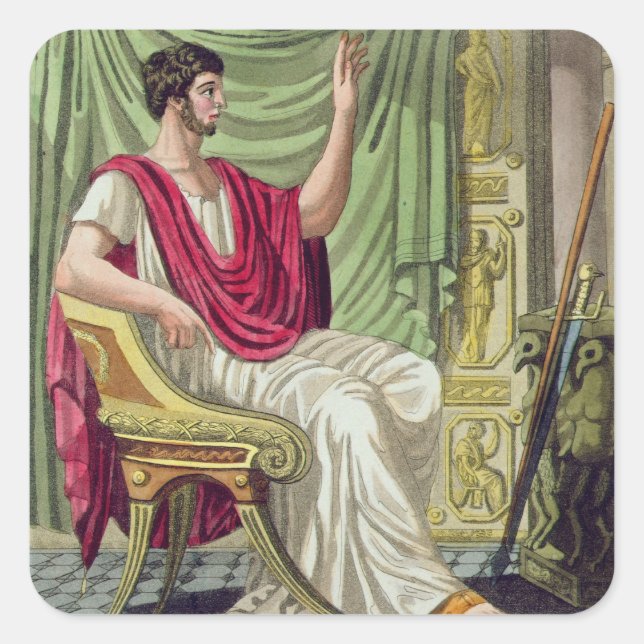 Praetor, No. 38 from 'Antique Rome', engraved by L Square Sticker (Front)