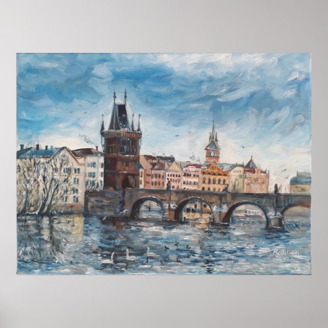 Prag - Charles Brückenmalerei Poster (Front)
