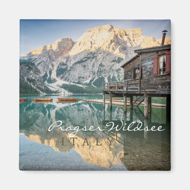 Pragser Wildsee in the Dolomites in Italy Magnet (Front)