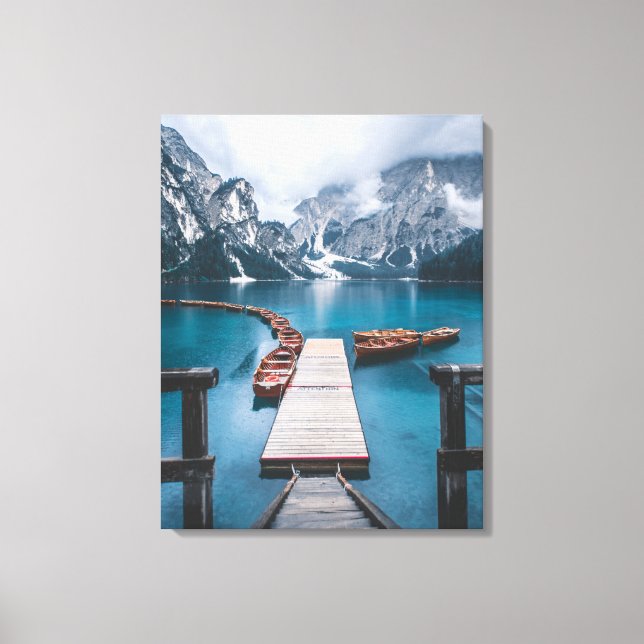 PRAGSER WILDSEE (LAKE PRAGS), SOUTH TYROL, ITALY CANVAS PRINT (Front)