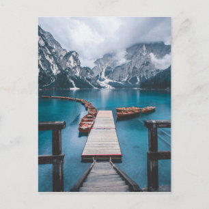 PRAGSER WILDSEE (LAKE PRAGS), SOUTH TYROL, ITALY POSTCARD