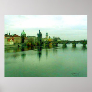 Prague 1 City Bridge Poster 2000 The MUSEUM Zazzle