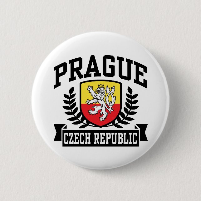 Prague 6 Cm Round Badge (Front)