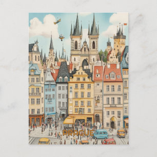 Prague Architecture Postcard
