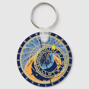 Prague Astrological Clock Key Ring
