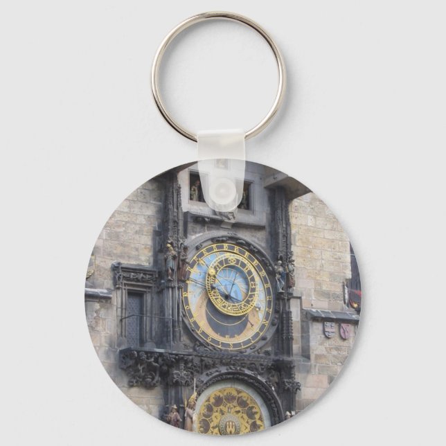 Prague Astronomical Clock In The Old Town Square Key Ring (Front)