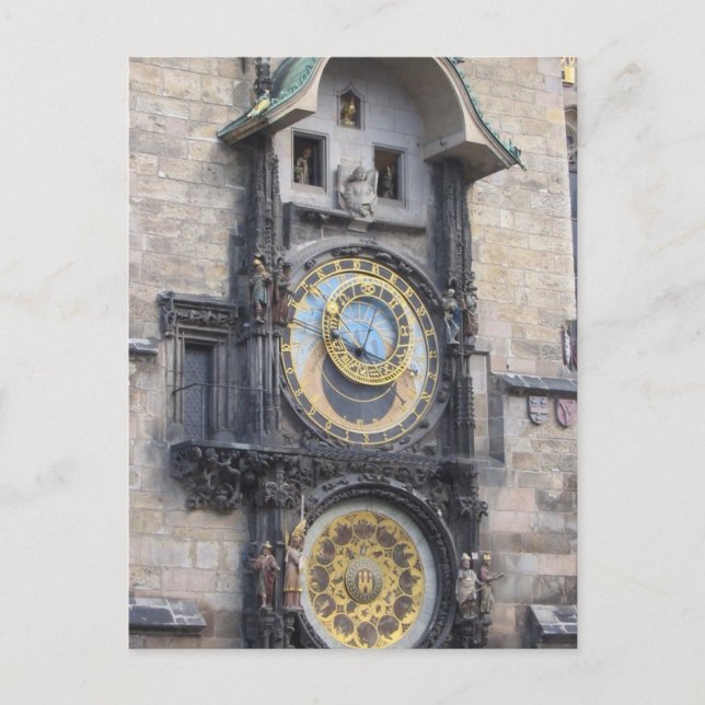 Prague Astronomical Clock In The Old Town Square Postcard (Front)