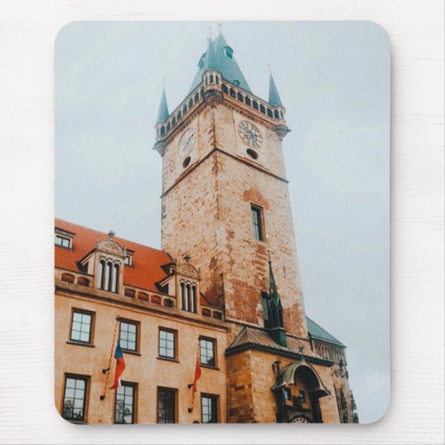 Prague Astronomical Clock, Old Town Square Czechia Mouse Mat (Front)