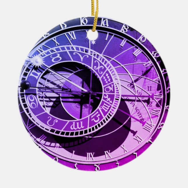 Prague - Astronomical Clock - Orloj (Christmas) Ceramic Tree Decoration (Front)