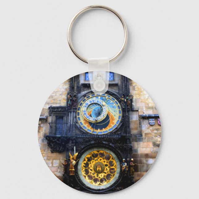 Prague Astronomical Clock Photo Key Ring (Front)