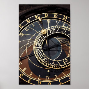 prague astronomical clock Poster