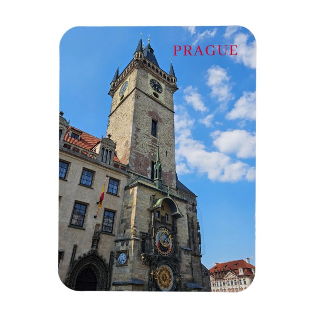 Prague Astronomical Clock view magnet (Vertical)