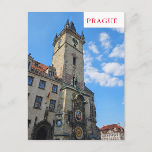 Prague Astronomical Clock view postcard