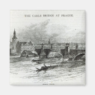 Prague Bridge, from 'Leisure Hour', 1891 Magnet