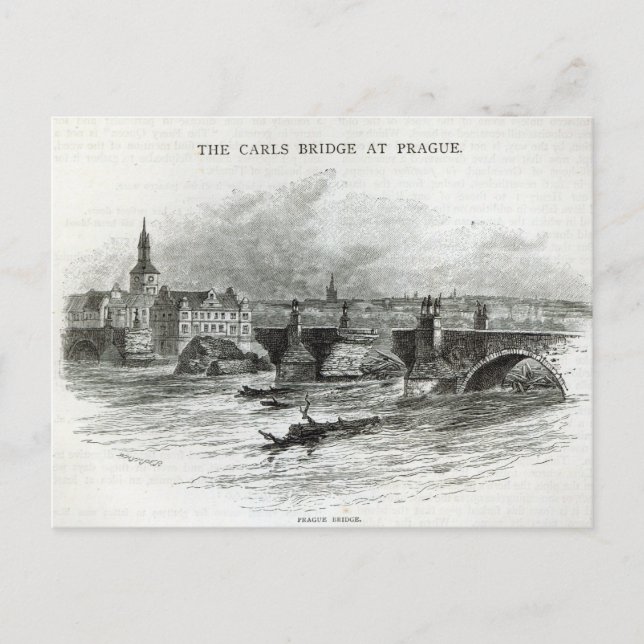 Prague Bridge, from 'Leisure Hour', 1891 Postcard (Front)