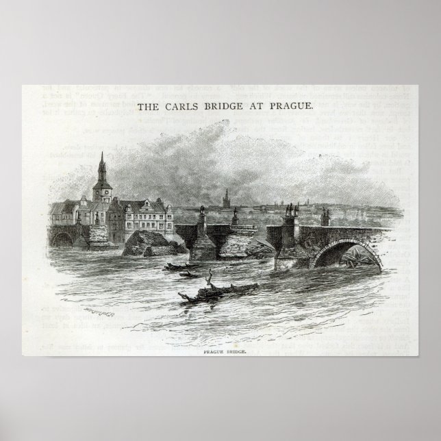 Prague Bridge, from 'Leisure Hour', 1891 Poster (Front)